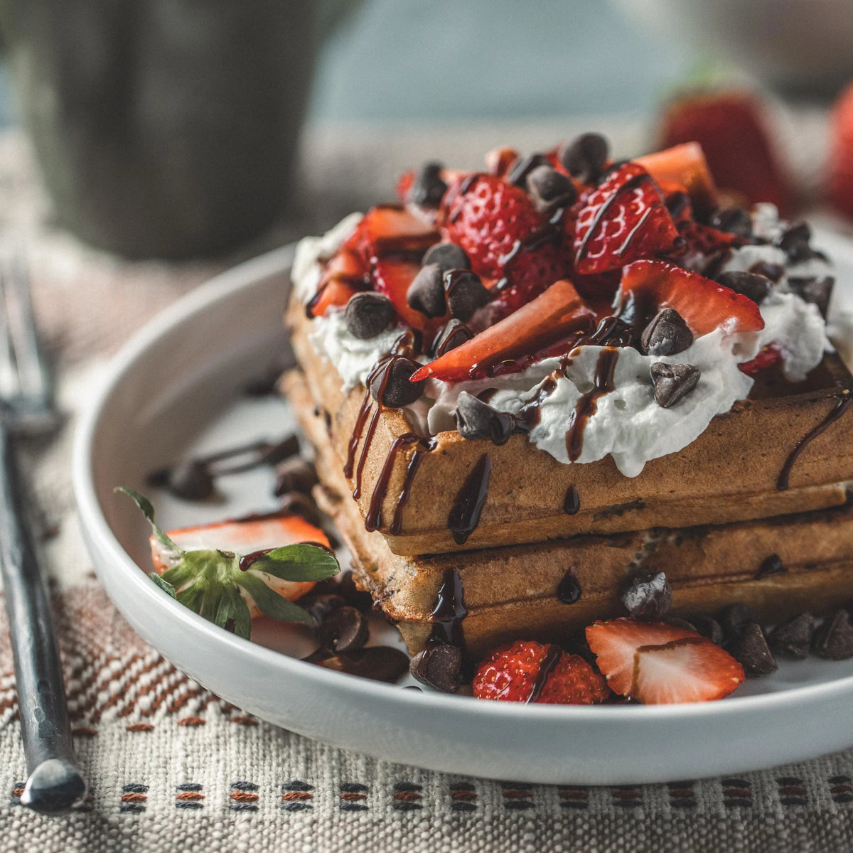 Chocolate Chip Thick & Fluffy Power Waffles