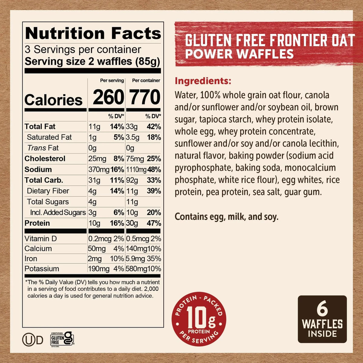Gluten-Free Frontier Oat Power Waffles
