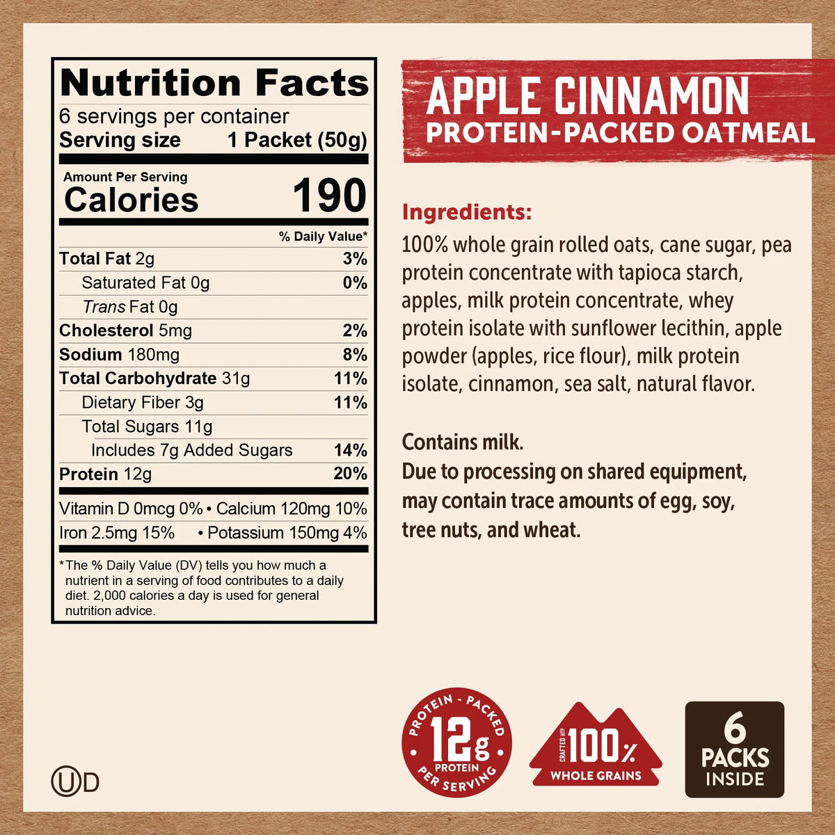 Apple Cinnamon Oatmeal Packets