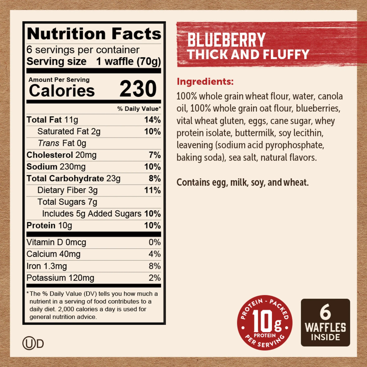 Blueberry Thick and Fluffy Power Waffles