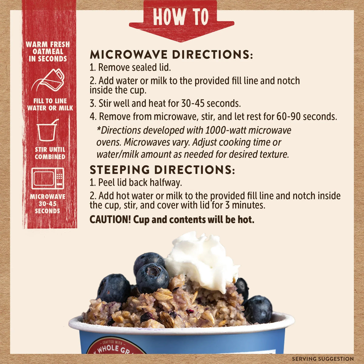 Blueberries & Cream Oatmeal Cup