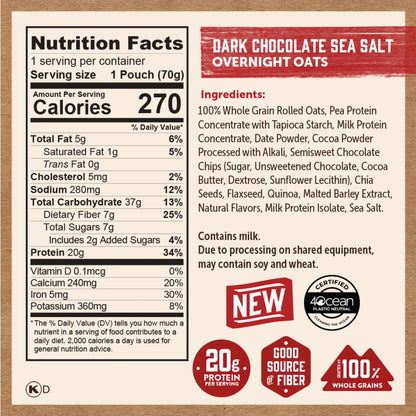 Dark Chocolate Sea Salt Overnight Oats