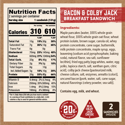 Bacon & Colby Jack Cheese Breakfast Sandwich