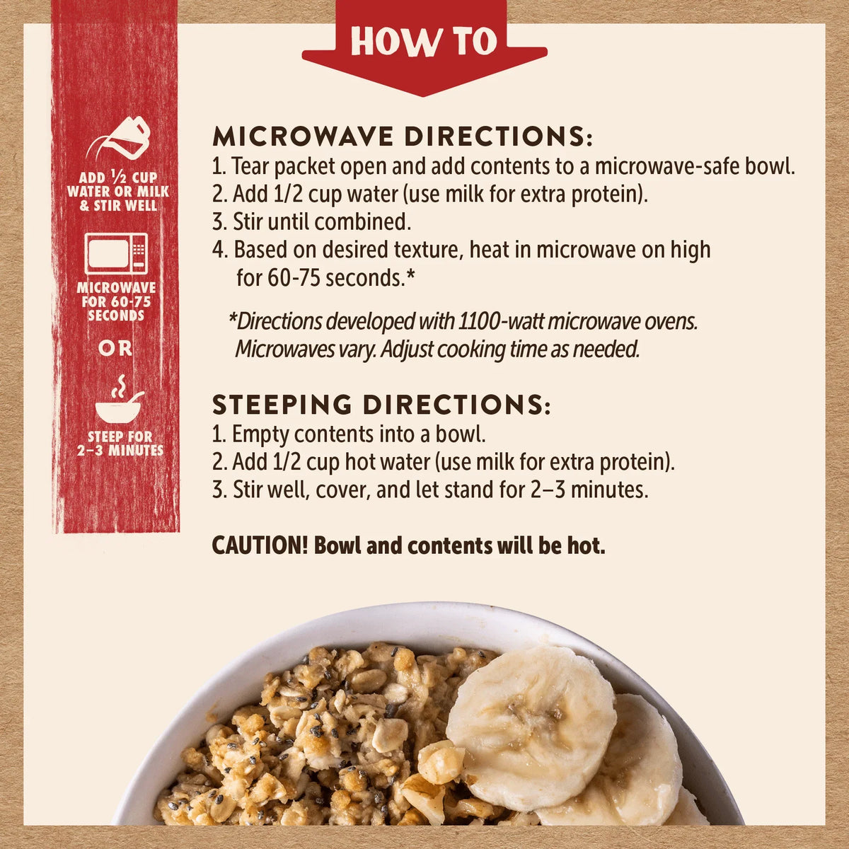 Banana Nut Peak Oatmeal Packets