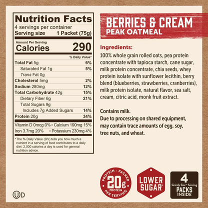 Berries & Cream Peak Oatmeal Packets