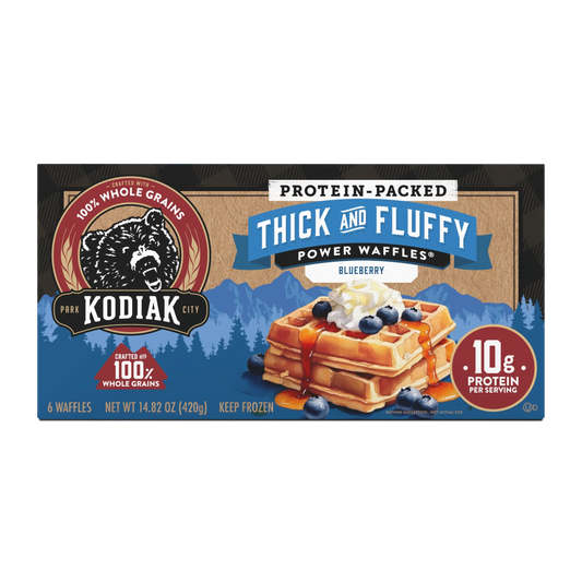 Blueberry Thick and Fluffy Power Waffles