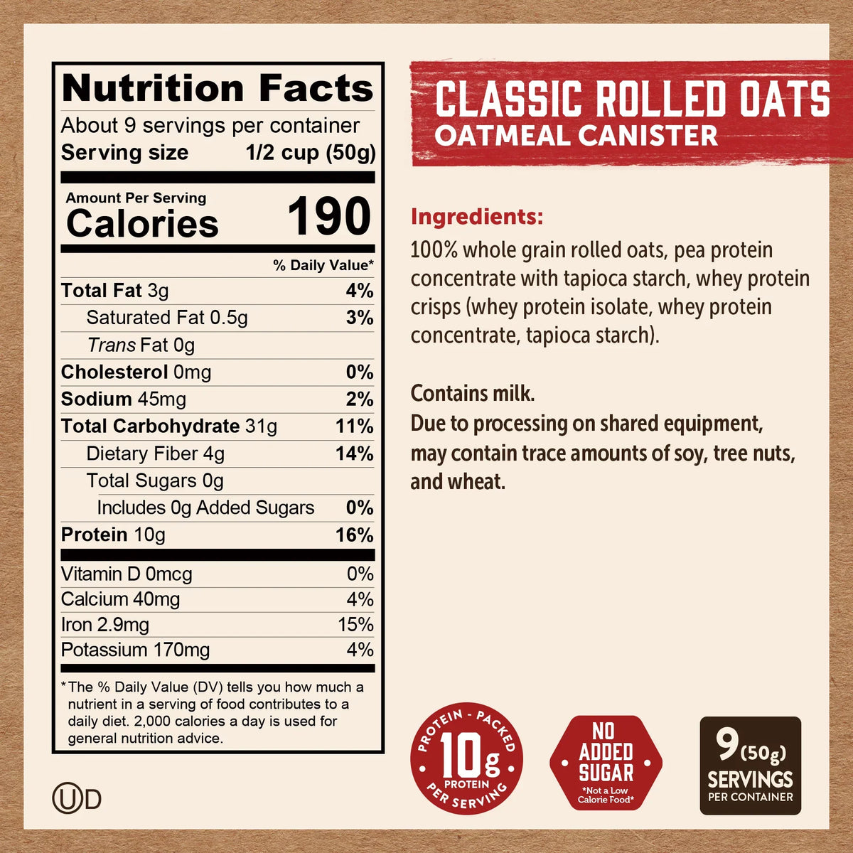 Classic Rolled Oats Oatmeal Canister