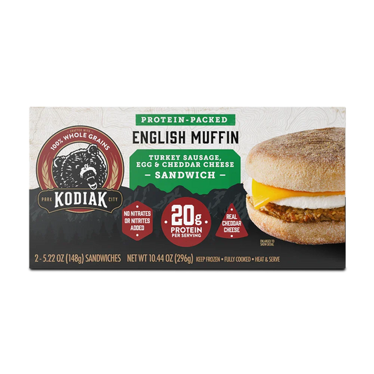 English Muffin Turkey Sausage & Cheddar Breakfast Sandwich