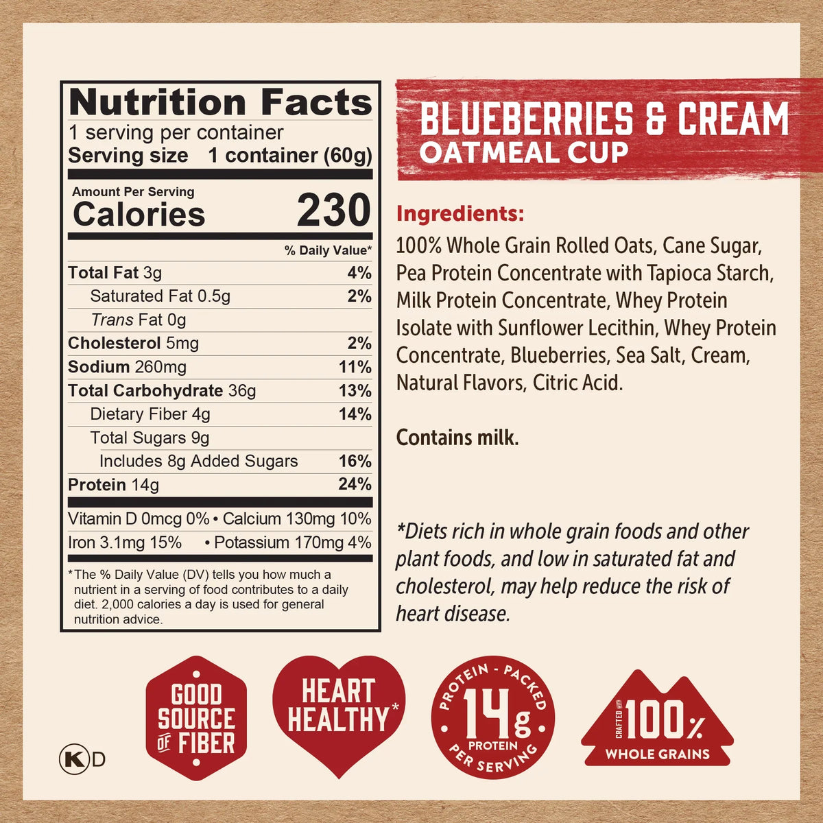 Blueberries & Cream Oatmeal Cup