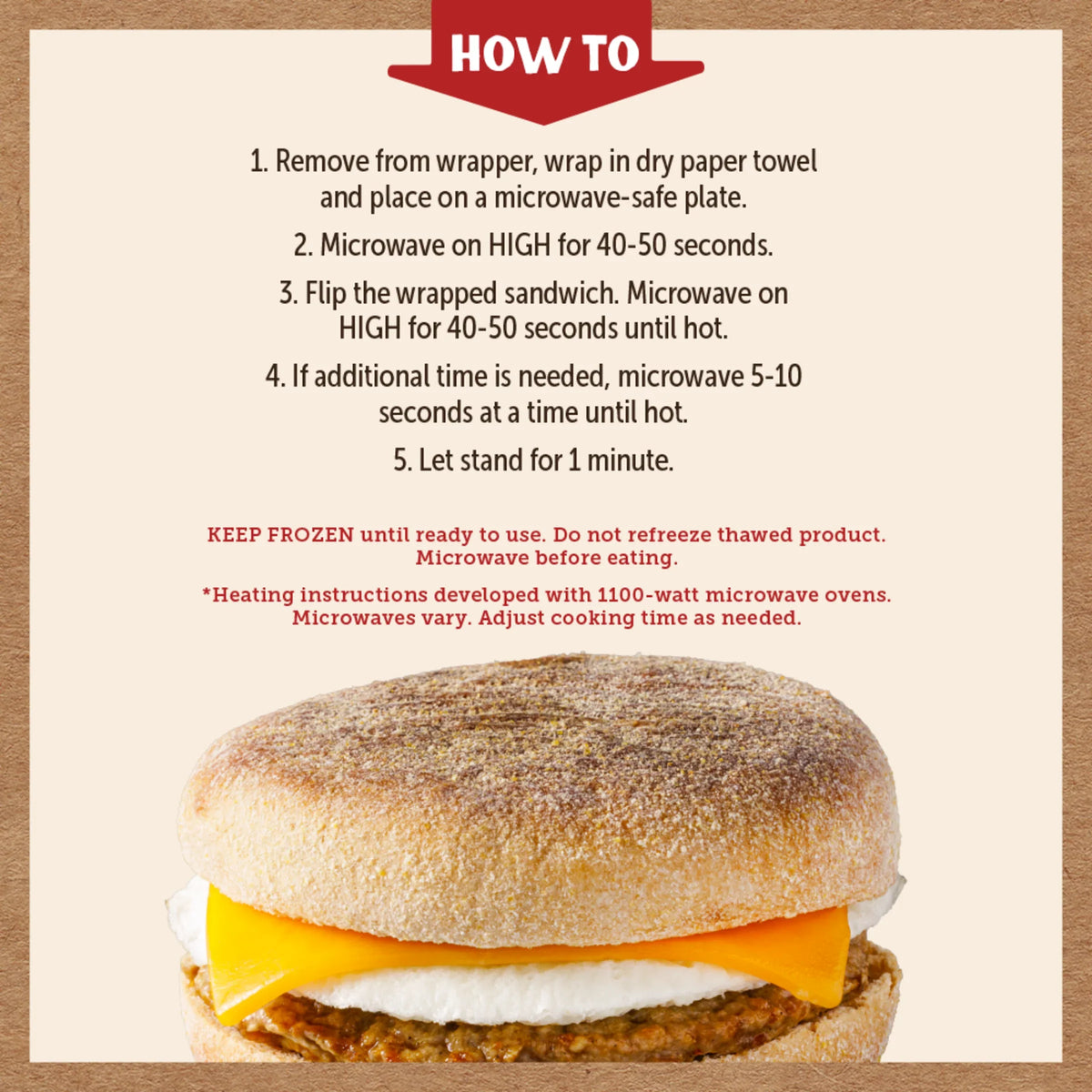 English Muffin Turkey Sausage & Cheddar Breakfast Sandwich