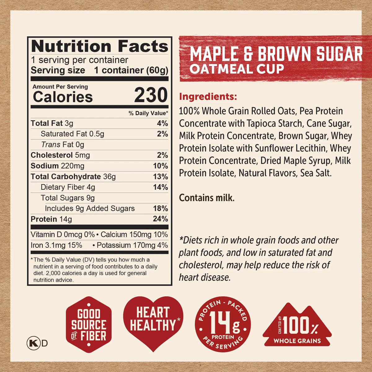 Maple & Brown Sugar Oatmeal Cup