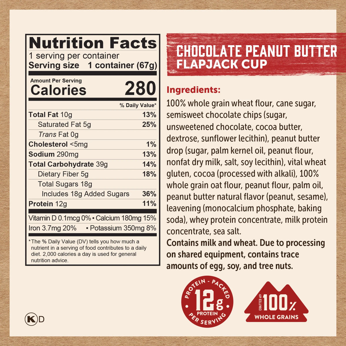 Chocolate Peanut Butter Flapjack Cup
