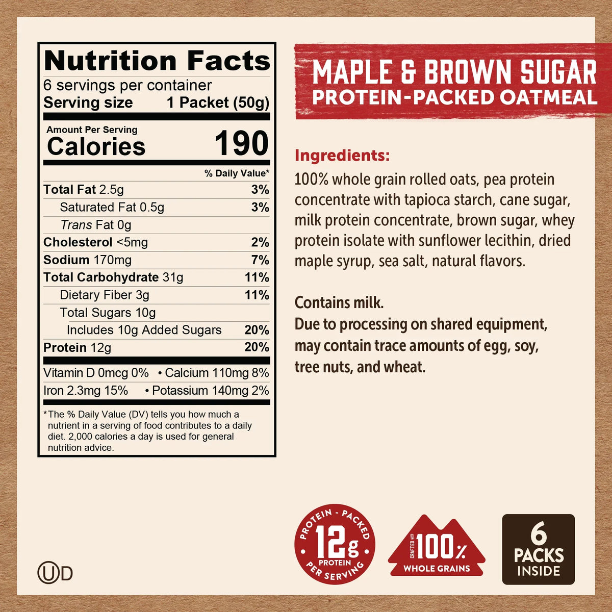 Maple & Brown Sugar Oatmeal Packets