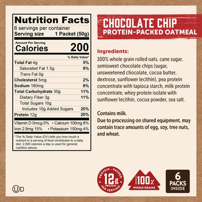 Chocolate Chip Oatmeal Packets