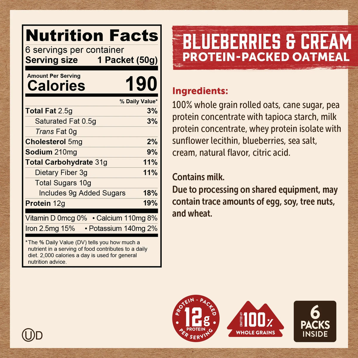 Blueberries & Cream Oatmeal Packets