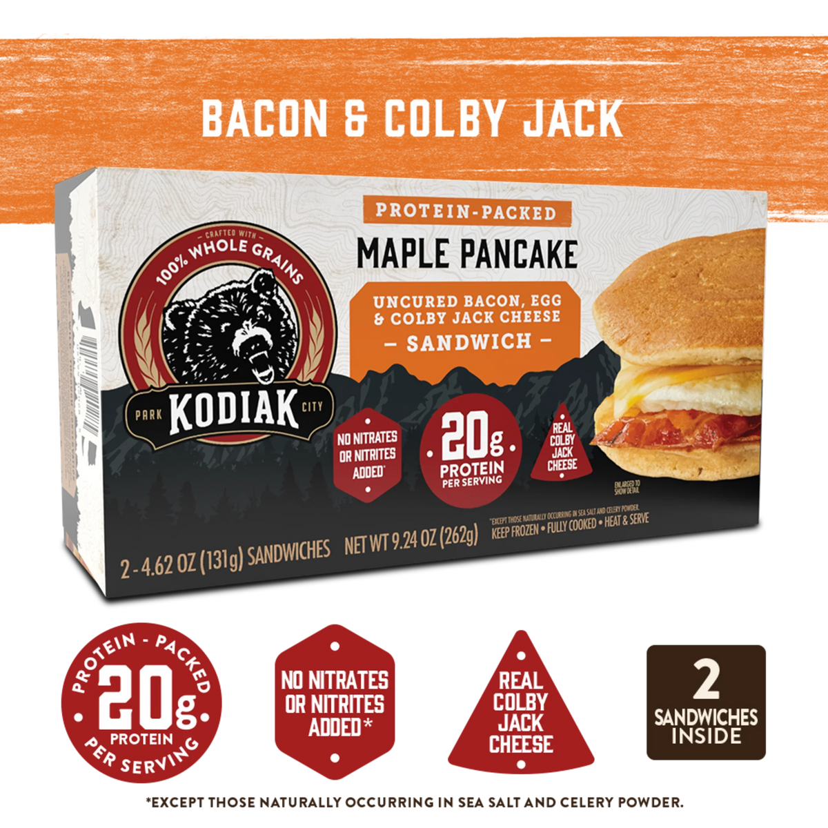 Bacon & Colby Jack Cheese Breakfast Sandwich