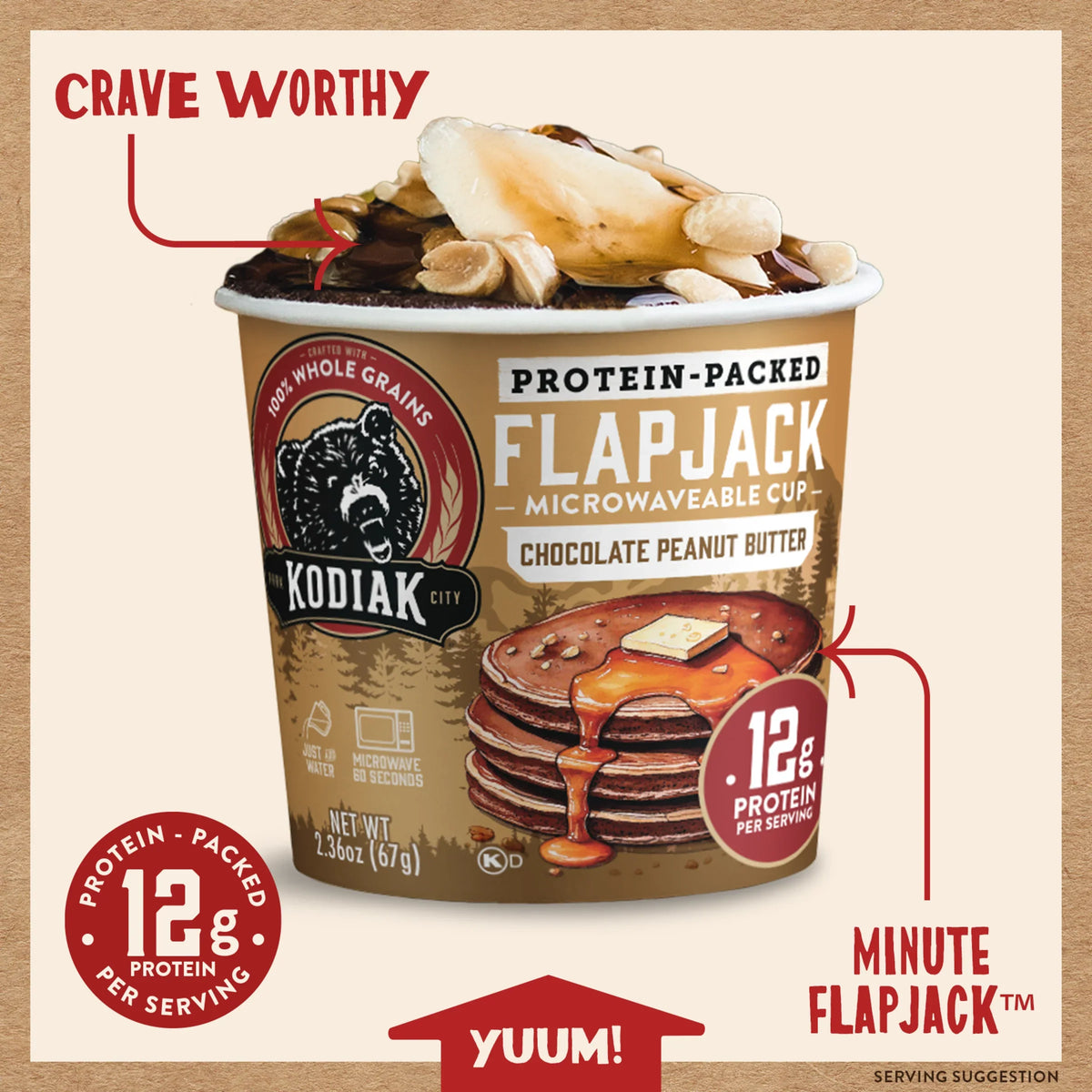 Chocolate Peanut Butter Flapjack Cup